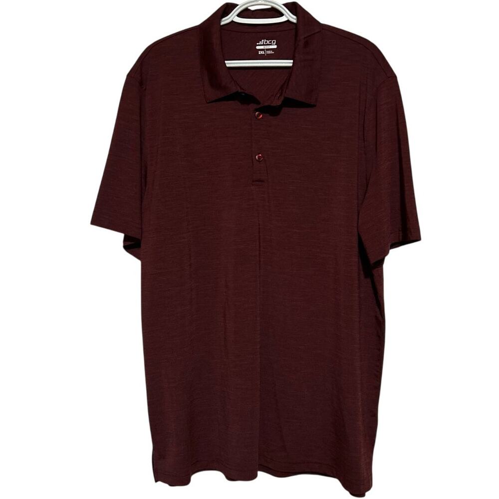 BCG Golf Men's Maroon Short Sleeve Polo Size‎ 2XL